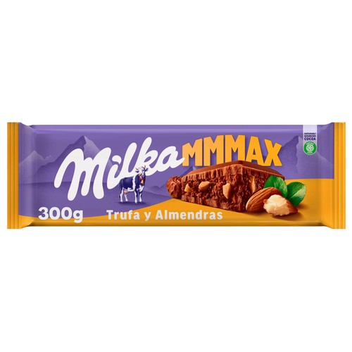 MILKA Chocolate con leche, trufa y almendras 300 g.