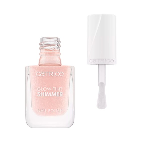 CATRICE Glow tint tono 030 Sparkle symphoy, purpurina nude Esmalte de uñas acabado brillante.