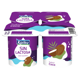 Imagen de KAIKU Yogur sin lactosa con sabor a coco Sin lactosa 4 x 125 g.