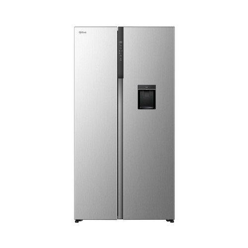 Frigorífico americano 178,6cm QILIVE Q.6211 inox, No Frost, clasificación energética: D, H: 178,6cm, A: 91,1cm, F: 61,5cm, capacidad total: 541L, dispensador de agua