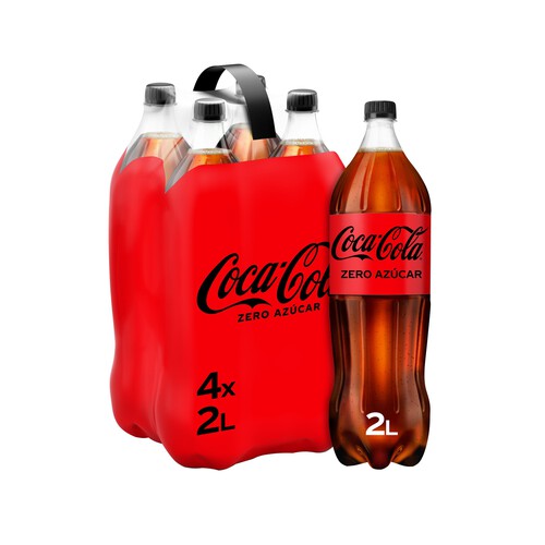COCA COLA ZERO Refresco de cola Zero azúcar pack 4 botellas de 2 l.