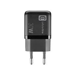 Imagen de Cargador de móvil, 2 puertos, carga de 30W, color negro,  CELLULAR LINE.