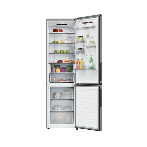 Frigorífico combi 205cm CANDY CNCQ2T6 620CX, NO FROST, clasificación energética: C, H: 205cm A: 59,5cm, F: 66,7cm, capacidad total: 409L.