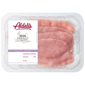Imagen de ALDELÍS Bandeja con pechuga de pavo fileteada.