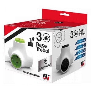 Imagen de Base 3 tomas de enchufe con interruptor, NINE&ONE.