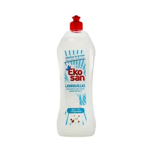 EKOSAN Detergente lavavajillas dermo, algodón, botella de 800 ml.