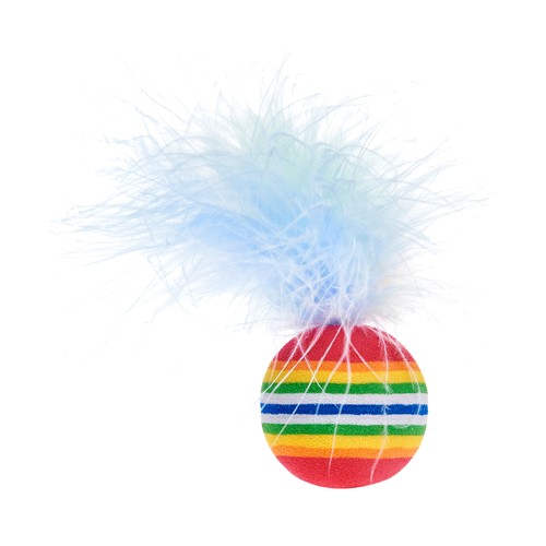 PRODUCTO ALCAMPO Juguete para gatos bola de plumas de 3.5 cm.