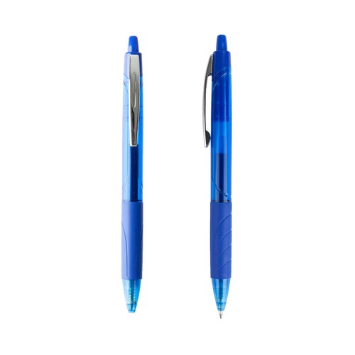Pack 2 bolígrafos retráctiles tinta gel color azul. ALCAMPO