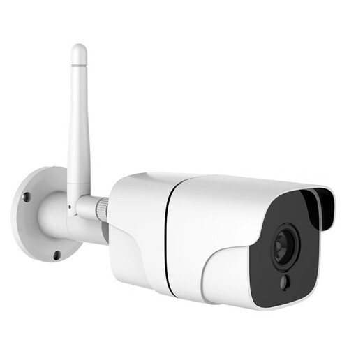 Cámara exterior de seguridad WIFI MUVIT iO, full HD 1080P, visión automática, audio bidireccional, MicroSD, control con App.