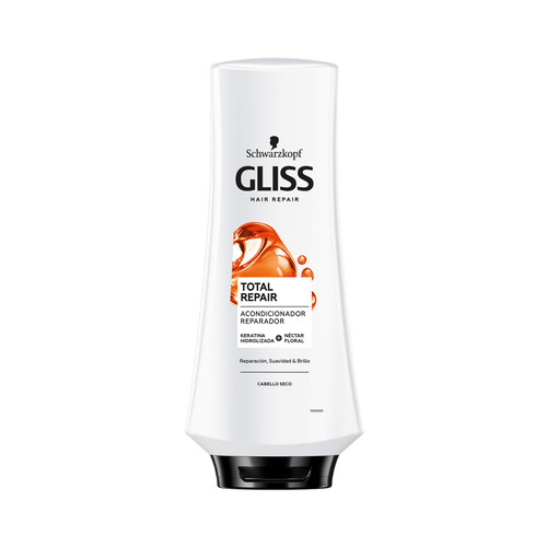 GLISS Acondicionador reparación profunda y suavidad, para cabellos secos GLISS Total repair de Schwarzkopf 370 ml.