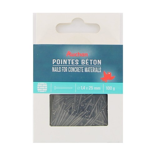 Clavo para hormigón 1,4 x 25 mm, 100gr, ALCAMPO.