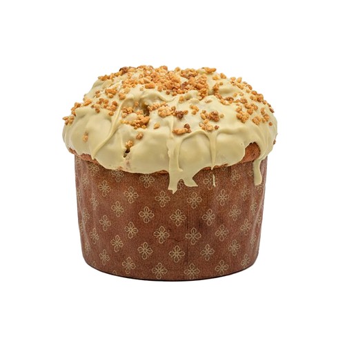 Panettone con cobertura de pistacho con crocanti de almendra 450 g. 