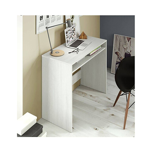 Mesa de escritorio 79 x 78 x 43 cm, color blanco alpes, Oak HABITDESIGN.