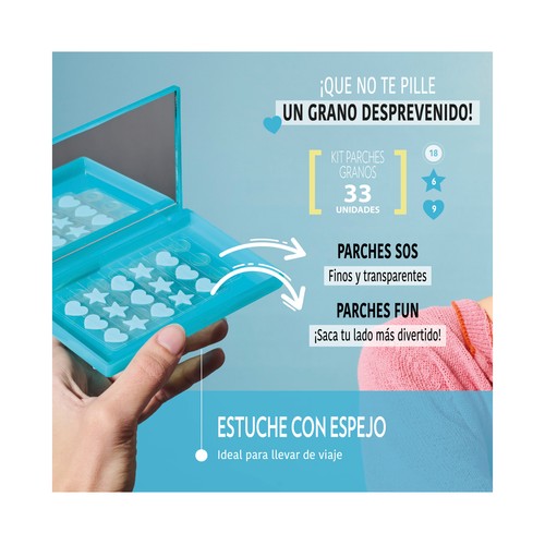 IROHA NATURE On the go Parches finos y transparentes anti acne en un divertido formato 33 uds.