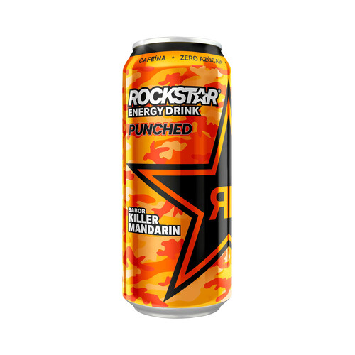Bebida energética sabor a mandarina ROCKSTAR lata de 500 ml.