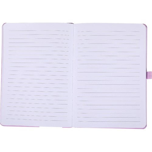 Cuaderno A5 de hojas rayadas, 96 hojas, color morado, ALCAMPO.