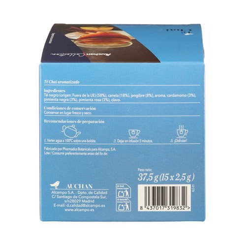 PRODUCTO ALCAMPO Collection Té chai 15 uds. 37,5 g.