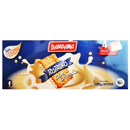 BANDAMA Galleta tostada con crema 200 g.