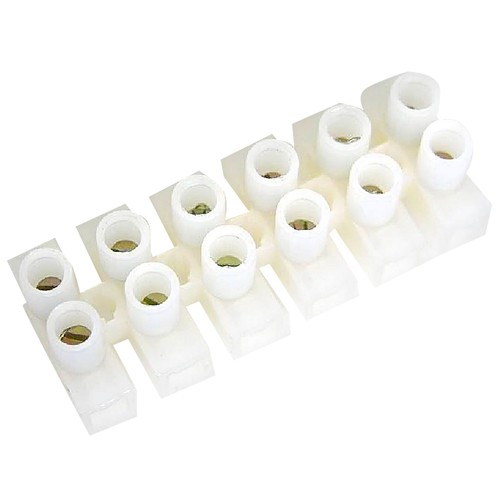 Regleta / clema de conexión, de color blanco y con 12 elementos de 6 milímetros EUROBRIC 2000.