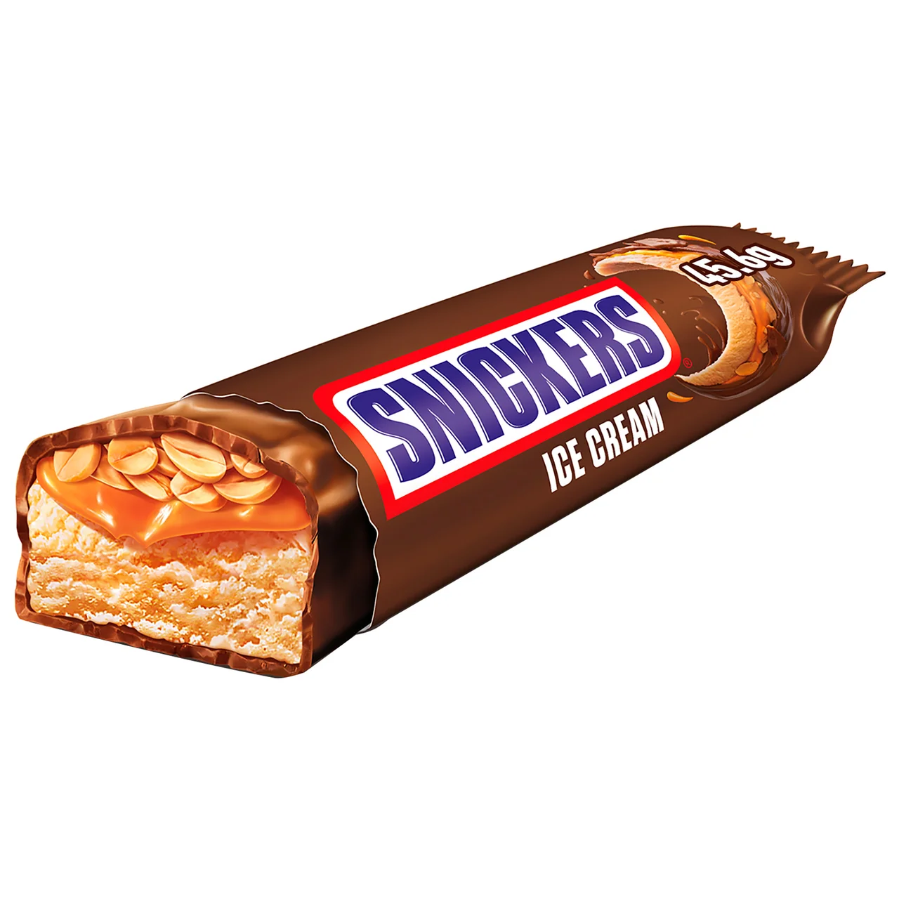 Barritas de helado cremoso, caramelo y cacahuetes recubierta de chocolate 5 uds. 228 g.