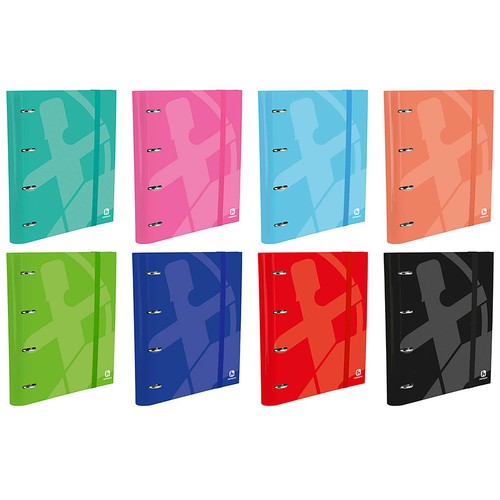 Carpeta 4 anillas troqueladas DIN A4,centauro. cierre con goma plana de 15mm, recambio de 100 hojas 90 gr, cuadricula 4x4, papel super resistente extrablanco paperclas 90gr, lomo curvo mas ergonómico, GRAFOPLÁS.
