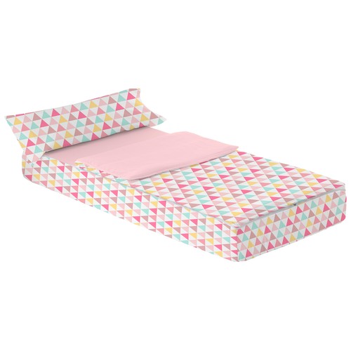 Saco nórdico infantil 100% algodón con estampado de rombos rosa para cama de 90cm. TEXTIL HOGAR.