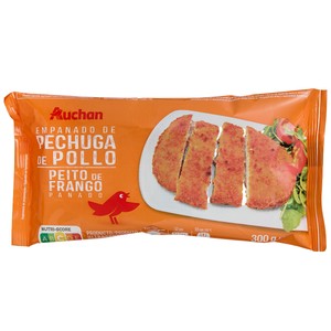 AUCHAN Empanado de pechuga de pollo empanada 300 g Producto Alcampo.