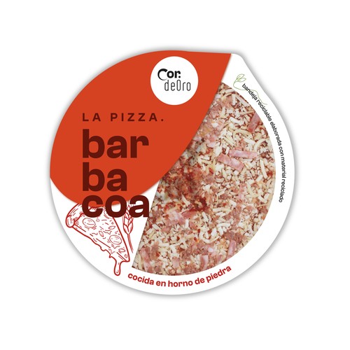 DEORO Pizza fresca barbacoa cocida en horno de piedra DEORO 400 g.