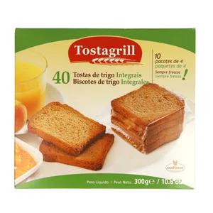 TOSTAGRILL Biscottes (rebanadas) de trigo integral 40 uds. 300 g.