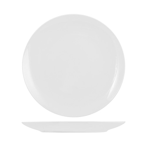 Plato de postre de porcelana color blanco 20 cm New Bone China Coupe H&H.