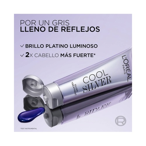 L´ORÉAL PARIS Cool silver tono plateado Tratamiento matizador gris platino.