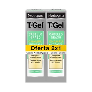NEUTRÓGENA Champú anticaspa con textura gel, para cabellos normales a grasos NEUTRÓGENA T/gel 2 x 250 ml. 500 ml