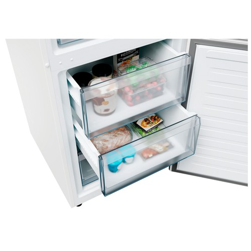 Frigorífico combi 185cm CANDY CNCQ2T618AW color blanco, NO FROST, clasificación energética: A, H: 185cm, A: 59,5cm, F: 66,7cm, capacidad total: 355L.