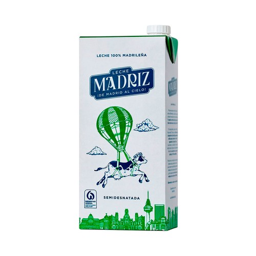 MADRIZ Leche de vaca semidesnatada de origen 100% madrileña 6x1 l.