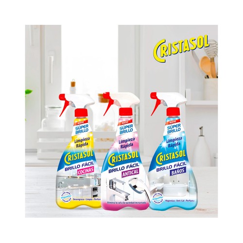 CRISTASOL Limpiador cocina brillo fácil 750 ml.