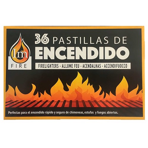 Pastillas de encendido 200gr para barbacoa o leña. 36 uds. EURASPA.