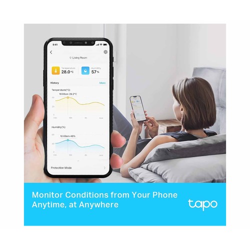 Sensor Inteligente de temperatura y humedad TP-LINK Tapo T315, pantalla 2,7", notificaciones.
