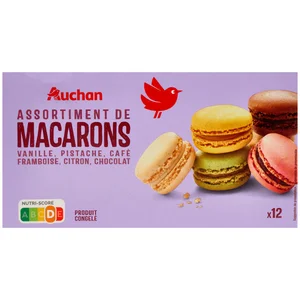 AUCHAN Macarons surtidos 12 uds. 154 g Producto Alcampo.