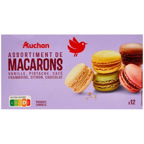 AUCHAN Macarons surtidos 12 uds. 154 g Producto Alcampo.