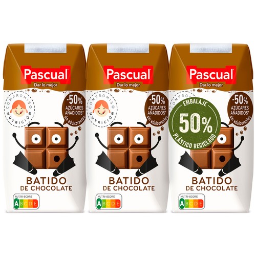 PASCUAL Batido de chocolate mini 3 x 200 ml.