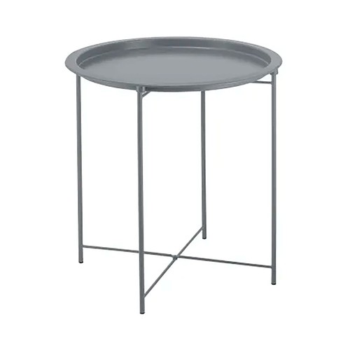 Mesa cafe redonda metal gris o blanco 47x50,5cm. CAMILO RIGAMONTI.