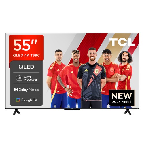 Televisión 139,7 cm (55") TCL 55T69C, 4K, Dolby vision / atmos, GOOGLE Tv, 3HDMI, USB, 60 Hz