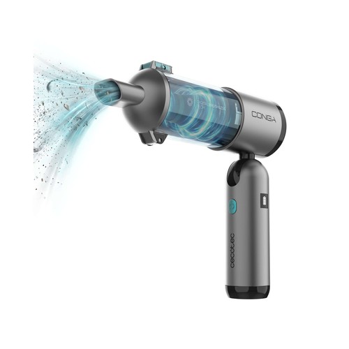 Aspirador de mano CECOTEC Conga Rockstar Micro hand Ultra Flex, 11,1V, autonomía hasta 35 minutos, 4 en 1: aspira, sopla, infla y envasa al vacio