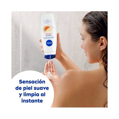 NIVEA Care & orange Gel para baño o ducha con vitaminas C y E y aroma a naranja 650 ml.