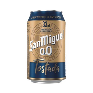 Imagen de SAN MIGUEL Cerveza tostada sin alcohol (0,0% Vol.) lata de 33 cl.
