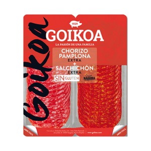 Imagen de GOIKOA Chorizo Pamplona y salchichón extra de origen Navarra, cortados en lonchas GOIKOA 2 x 90 g