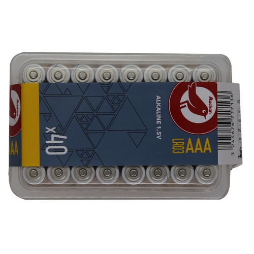 Pack de 40 pilas alcalinas AAA, LR03, 1,5V, PRODUCTO ALCAMPO.