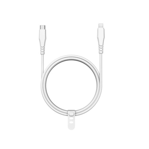 Cable USB C a USB lightning QILIVE 600183173 , longitud 1,2 metros, color blanco.