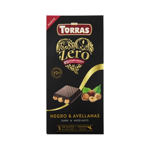 TORRAS Chocolate negro con avellanas 150 g.