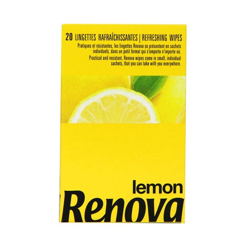 RENOVA Toallitas húmedas refrescantes con perfume de limón 20 uds.